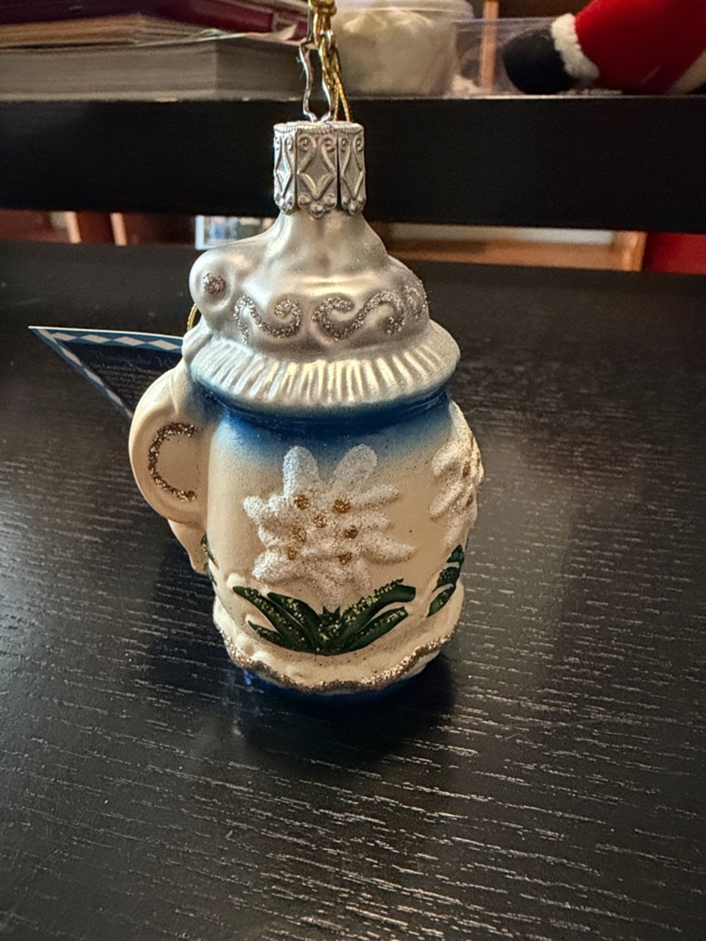 Bavarian Ceramic Stein Holiday Ornament -